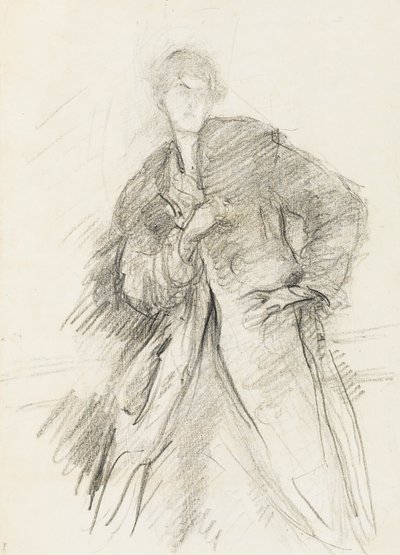 Study of a woman with coat by Albert de Belleroche